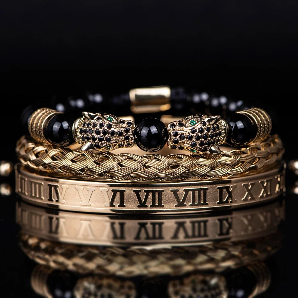 3pcs/set Luxury Set Trendy customized Bracelets wholesale Men Jewelry Bracelets