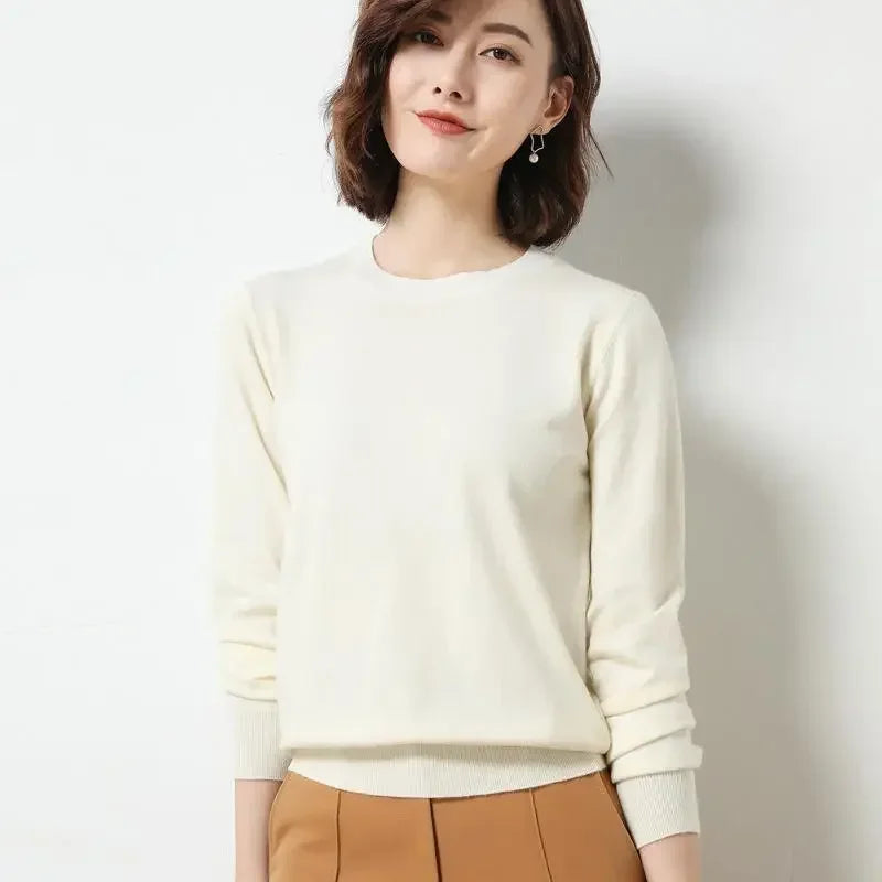 Women Sweaters 2024 O-neck Long Sleeve Autumn Winter Pullovers Fashion Korean Sweaters Bottoming Shirts Slim Knitwear Jumpers