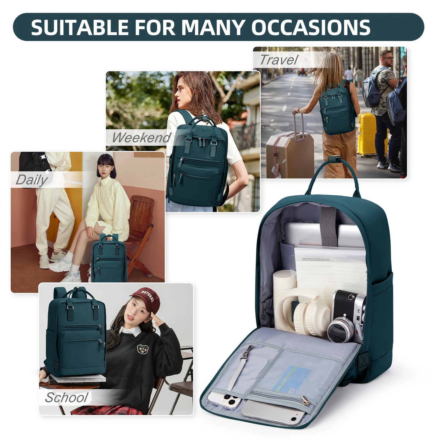 Women's Backpack Fashion School Backpack New Student Bookbag Korean for Teenager Girls College Bag Outdoor Waterproof Laptop Bag - Premium Kiosk