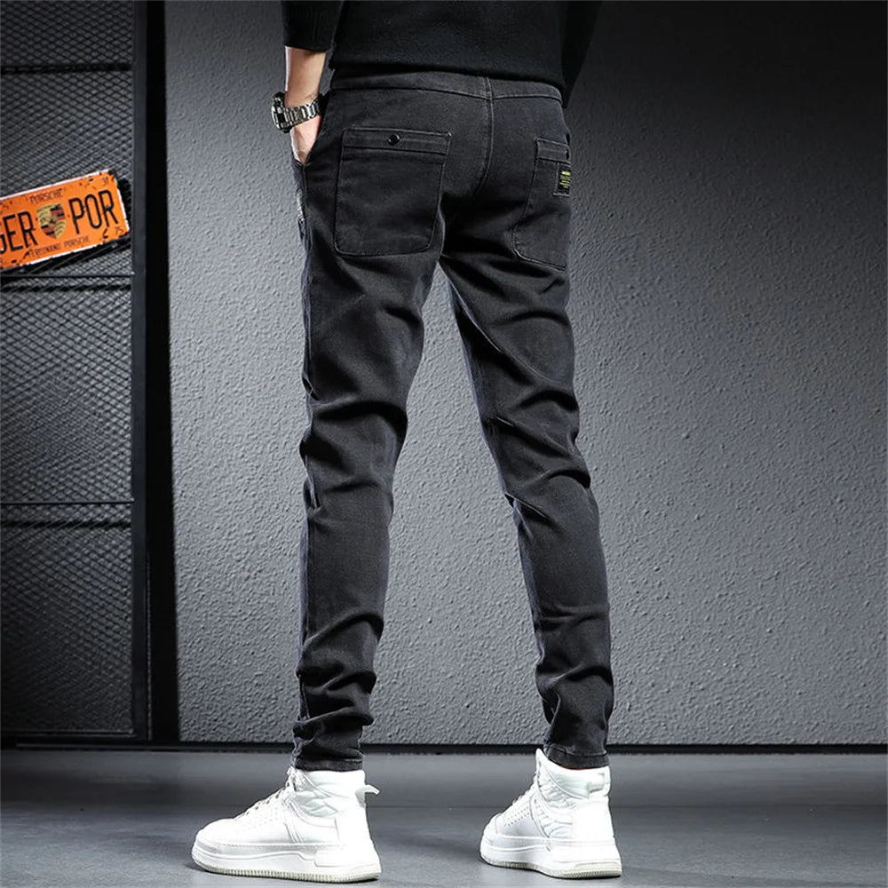 Spring Summer Black Gray Cargo Jeans Men Streetwear Denim Jogger Pants Men Baggy Harem Jean Trousers cargo pants men jeans - Premium Kiosk