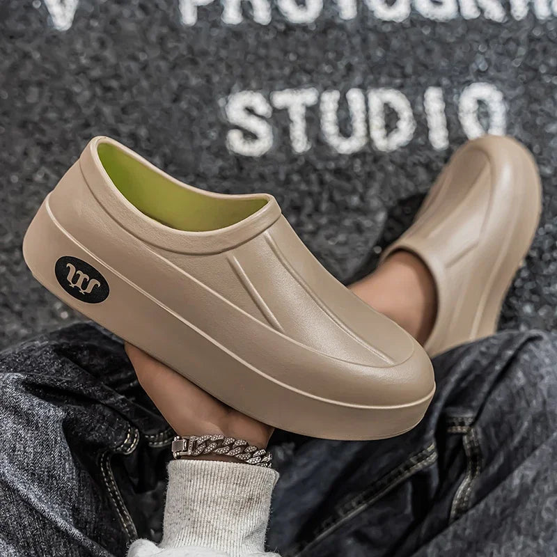 Women's Slippers Are All Season Anti Slip Waterproof Thick Soled Fashionable Simple Rain Boots for Couples Chefs Doctors Nurses - Premium Kiosk