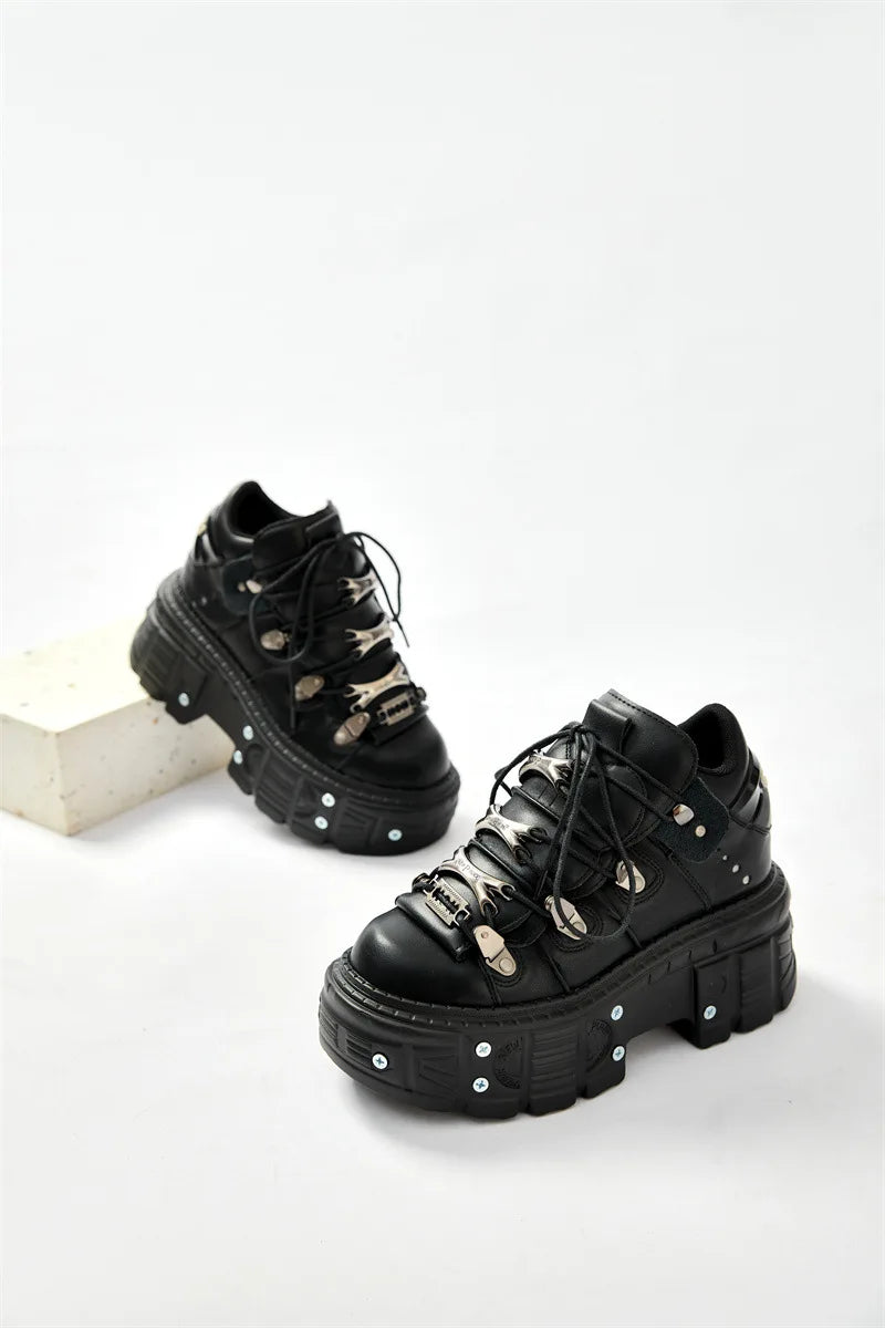 2025 New Diablo Daddy Shoes Platform Women's Heavy Metal Personality Gothic Punk Boots Men