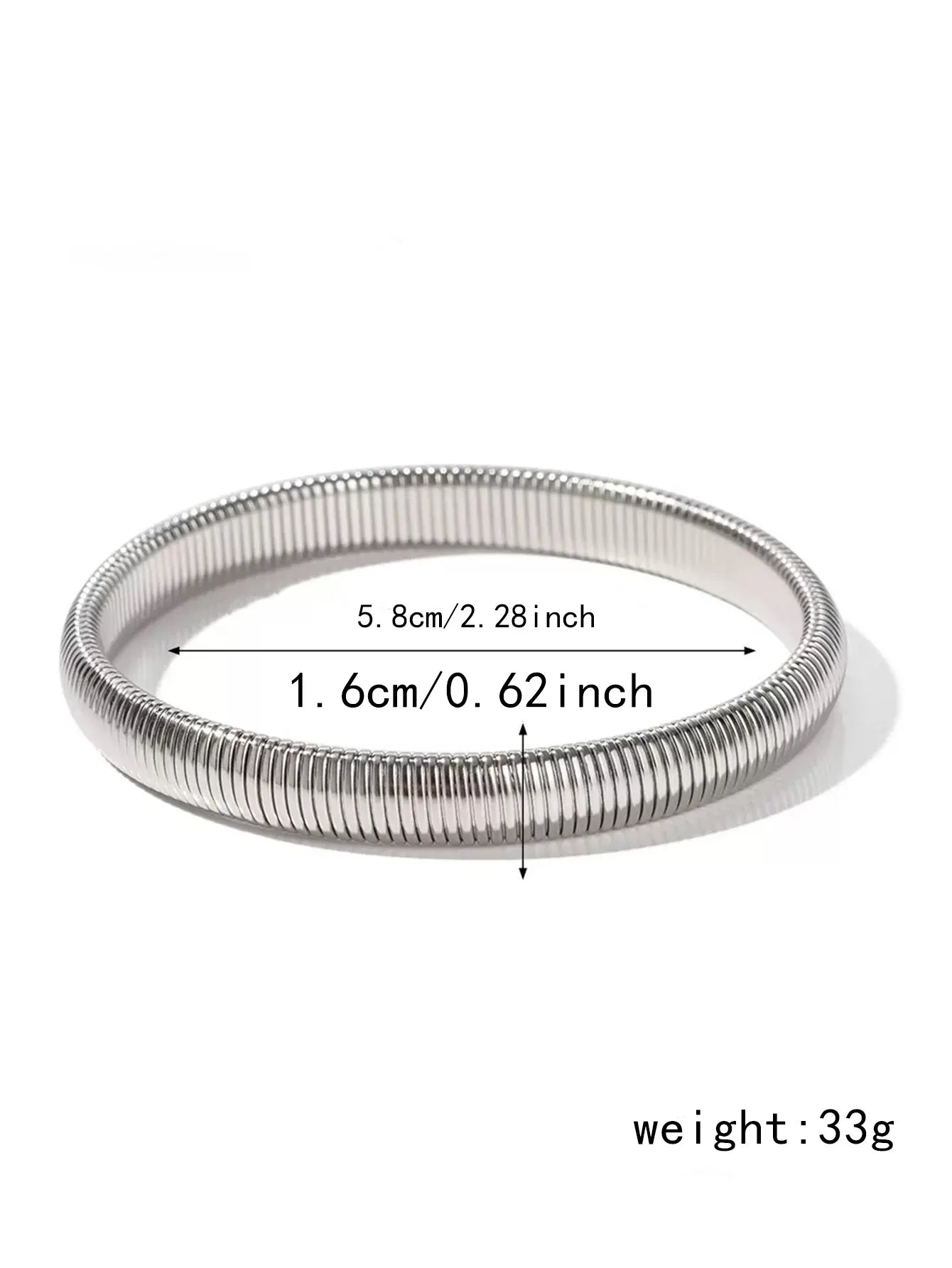 Yupsk Waterproof Stainless Steel Retro Elasticity Thick Metal Polish Bracelet 18K Gold Plated Fashion Jewelry for Men Women