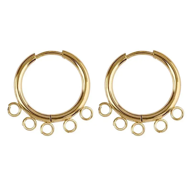 10pcs/lot Stainless Steel DIY Earrings Round Hoop Earring Clasps Fittings Base DIY Jewelry Earrings Making Supplies Finding