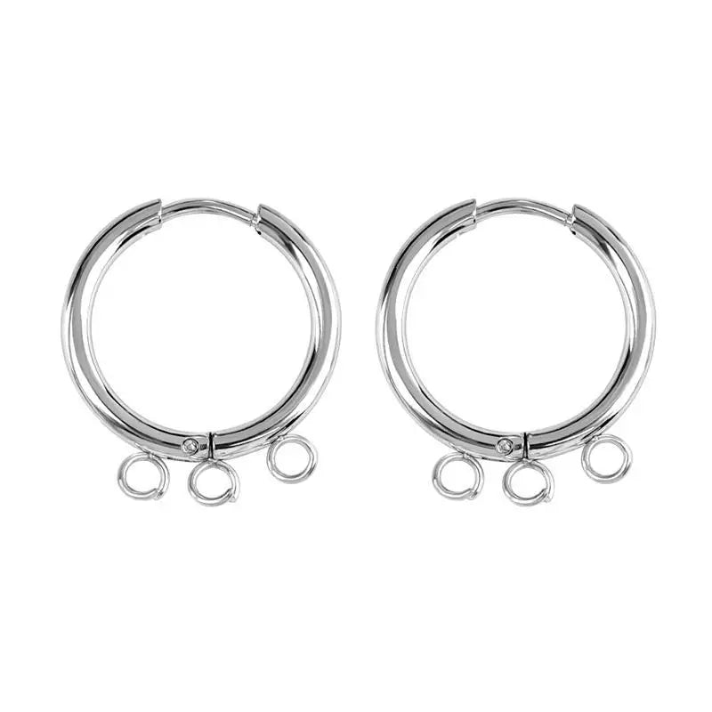 10pcs/lot Stainless Steel DIY Earrings Round Hoop Earring Clasps Fittings Base DIY Jewelry Earrings Making Supplies Finding