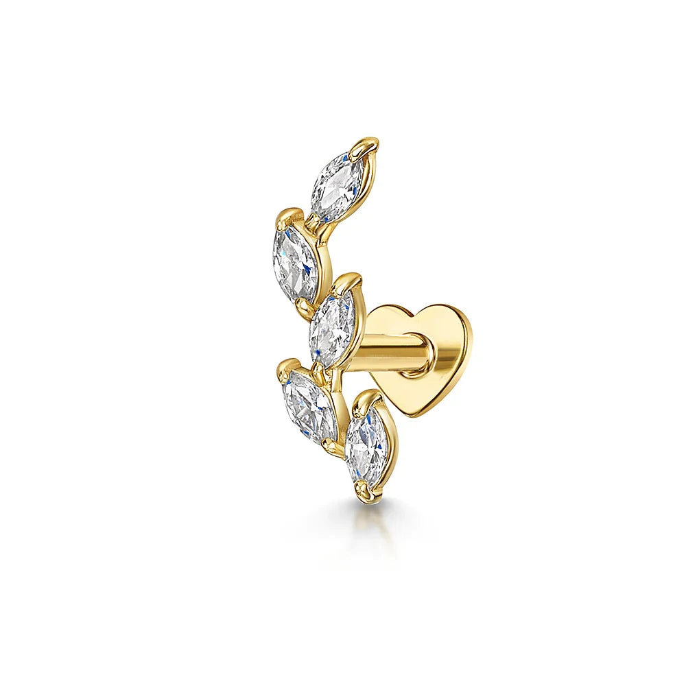 AIDE Heart Round Ball Flat Helix Piercing Earring 925 Sterling Silver Ear Studs Geometric Zircon Exquisite Trinket Studs Aretes
