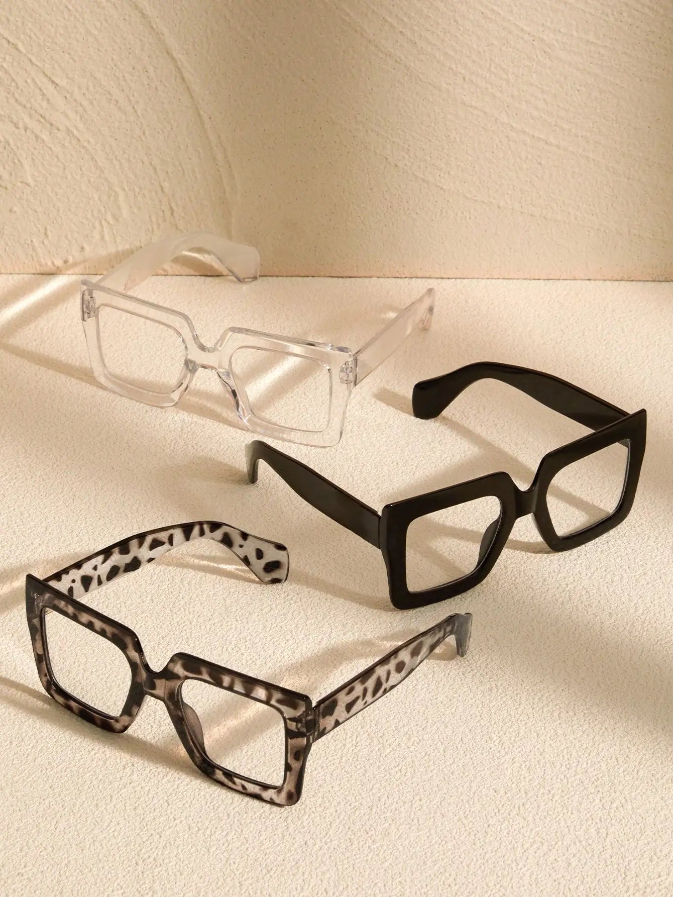 2/3/4PCS Fashion Classic Square Clear Glasses For Trendy Women Daily Life Cool Men Reading Clothing Accessories.