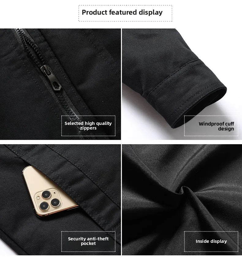 2025 Mens Jacket Fashion Trend Workwear Vintage Coat Winter Warm Windproof Casual Outwear Military jacket pilot