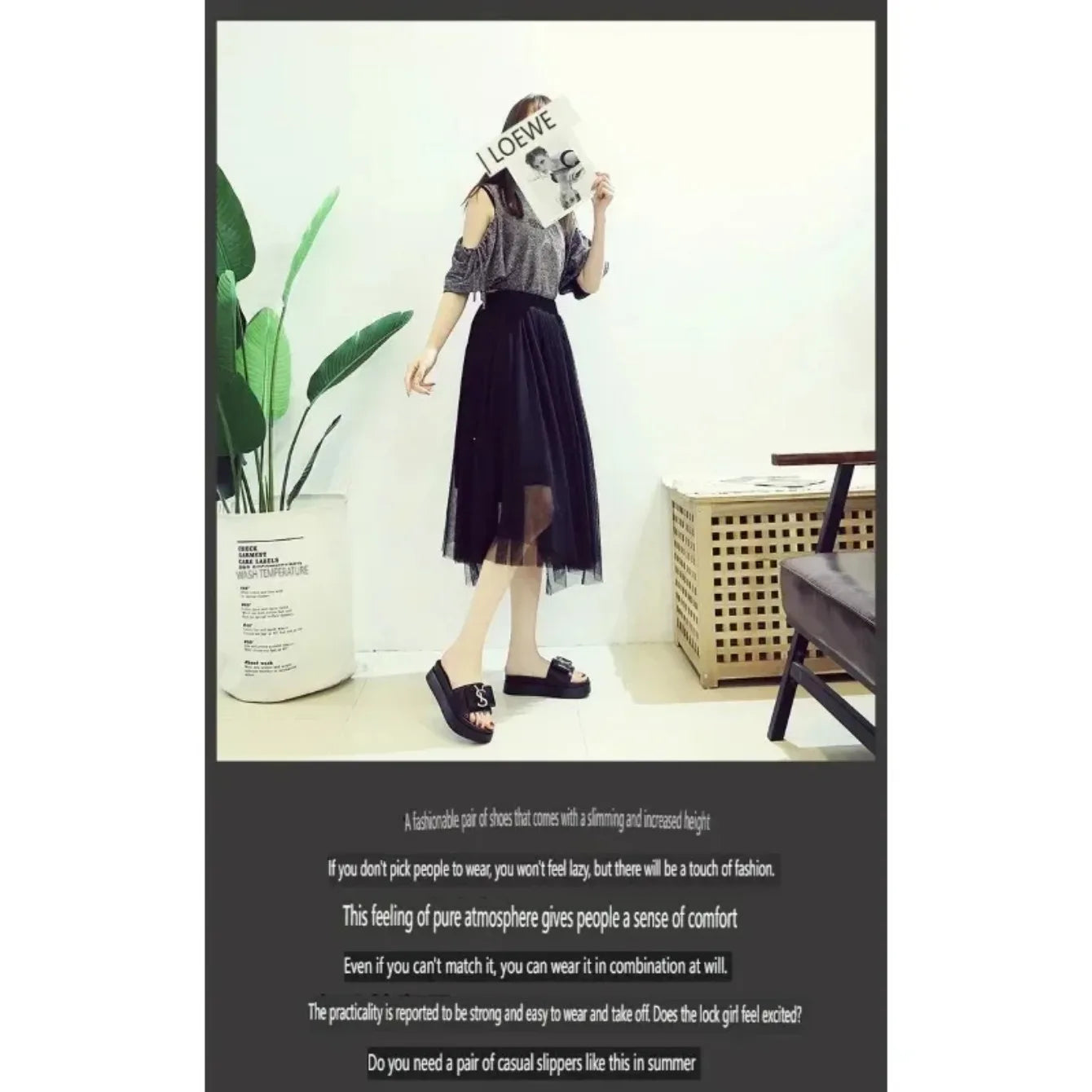 Women Slippers Summer Anti-slip Shoes Platform Design Trend Casual Fashion Sandals Casual Outside Non-slip Slippers Slides Women