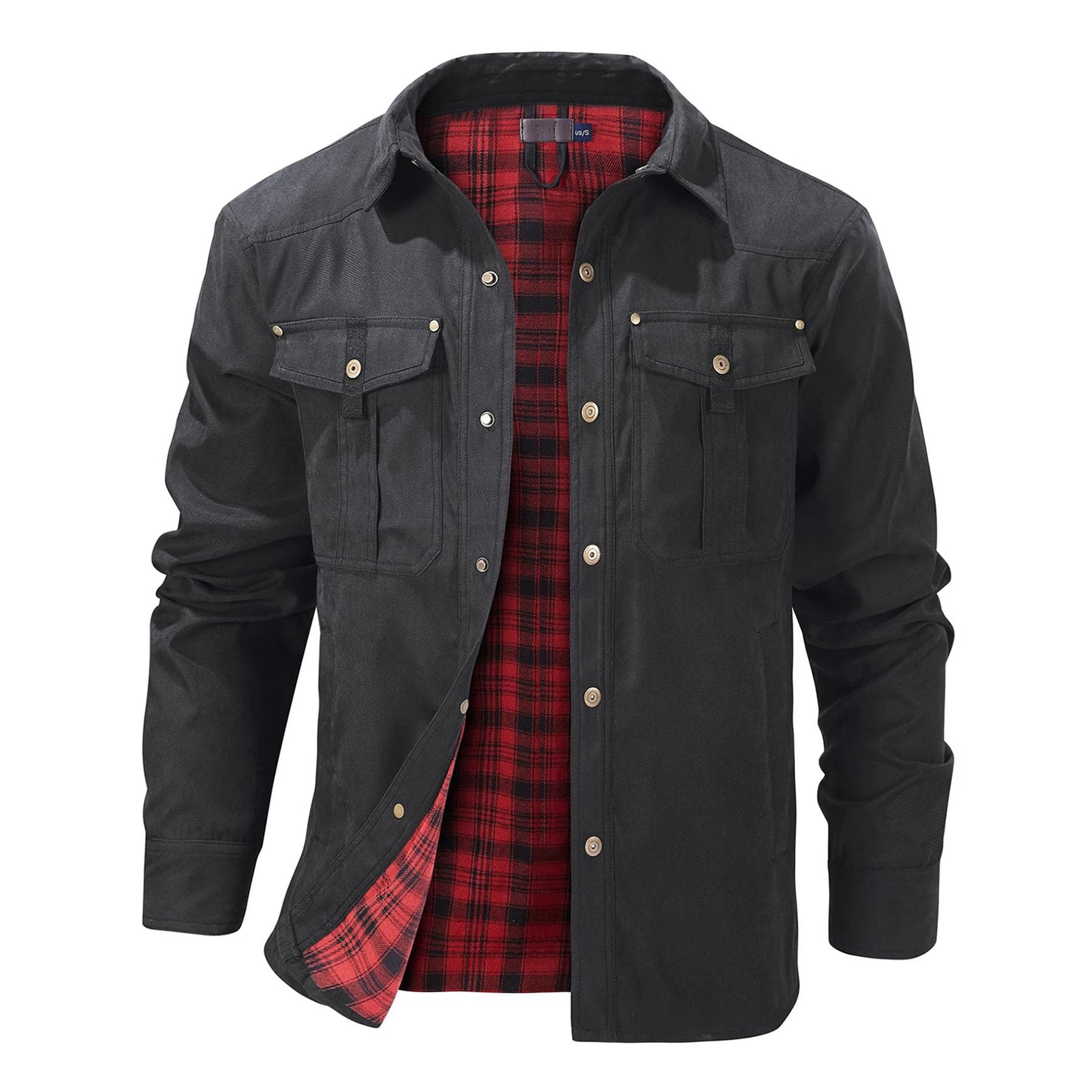 Casual Men's Jacket Men's Jackets Spring Flannel Lined Shirt Coat Men's Jackets Windproof Western Cowboy Casual Coat