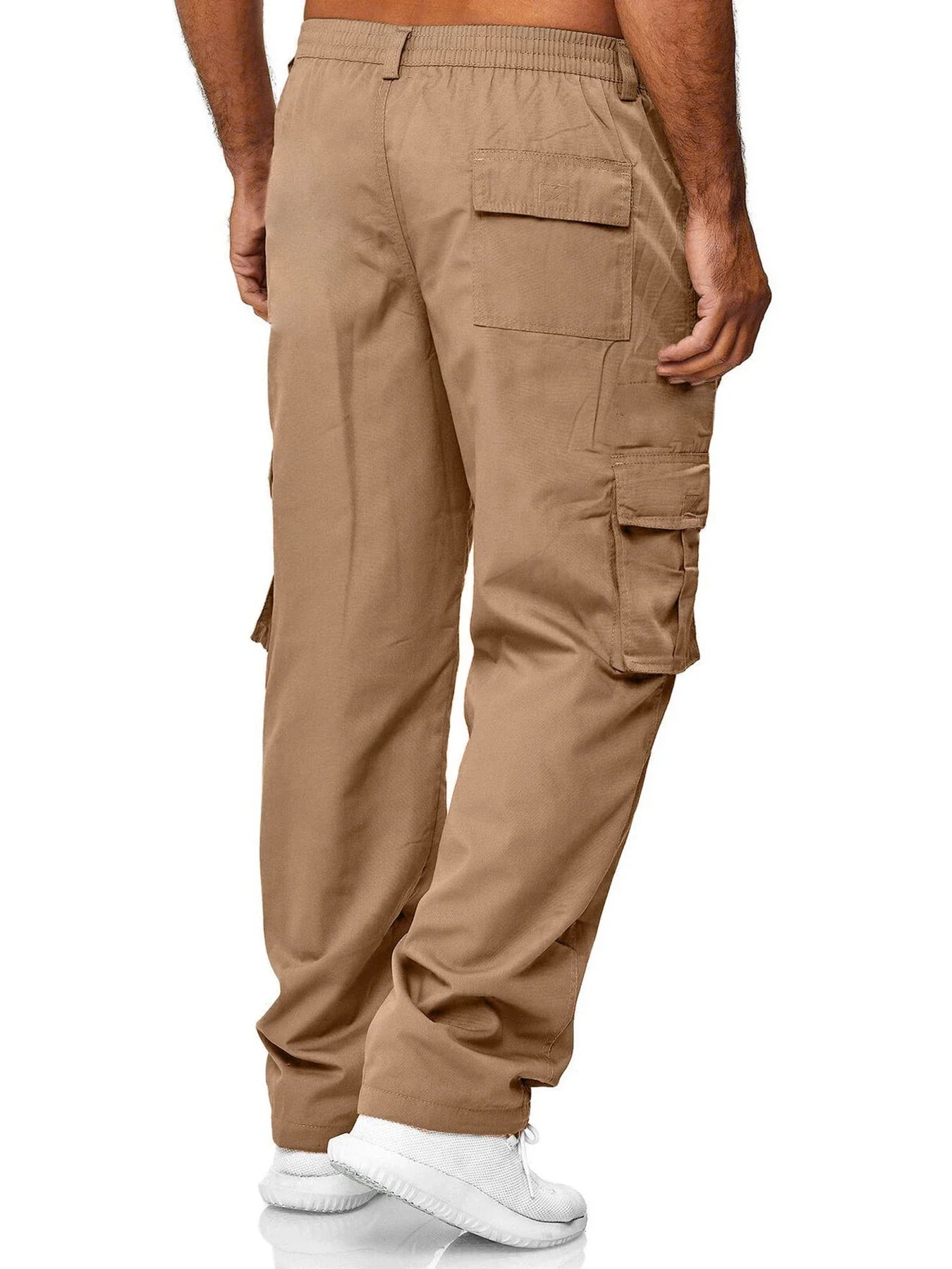 Men's Cargo Pants Sweatpants Outdoor Loose Straight Long Trousers Summer Casual Multi-Pocket Durable Workwear Male Trousers - Premium Kiosk