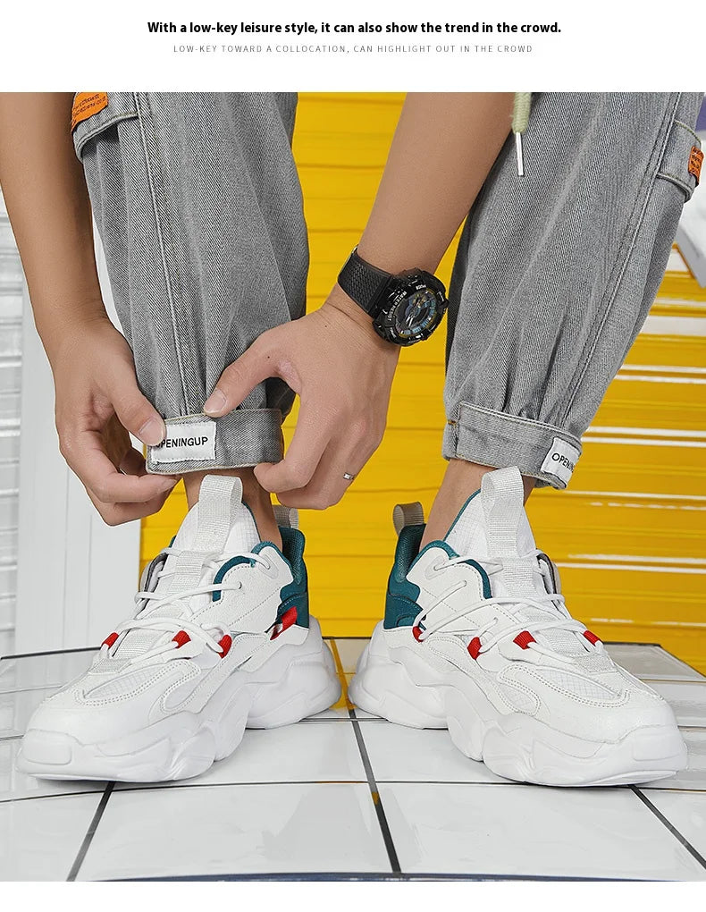 2025 new fashion platform daddy shoes men's ins port fashion shoes male personality popular leisure running shoes