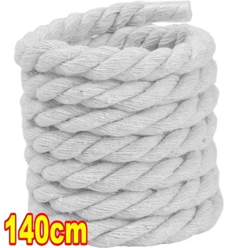 2PCS 120-160CM Thick Cotton Line Weaving Twisted Rope Bold Shoelaces Women Men Sneakers Low-top Canvas Shoe Laces Strings