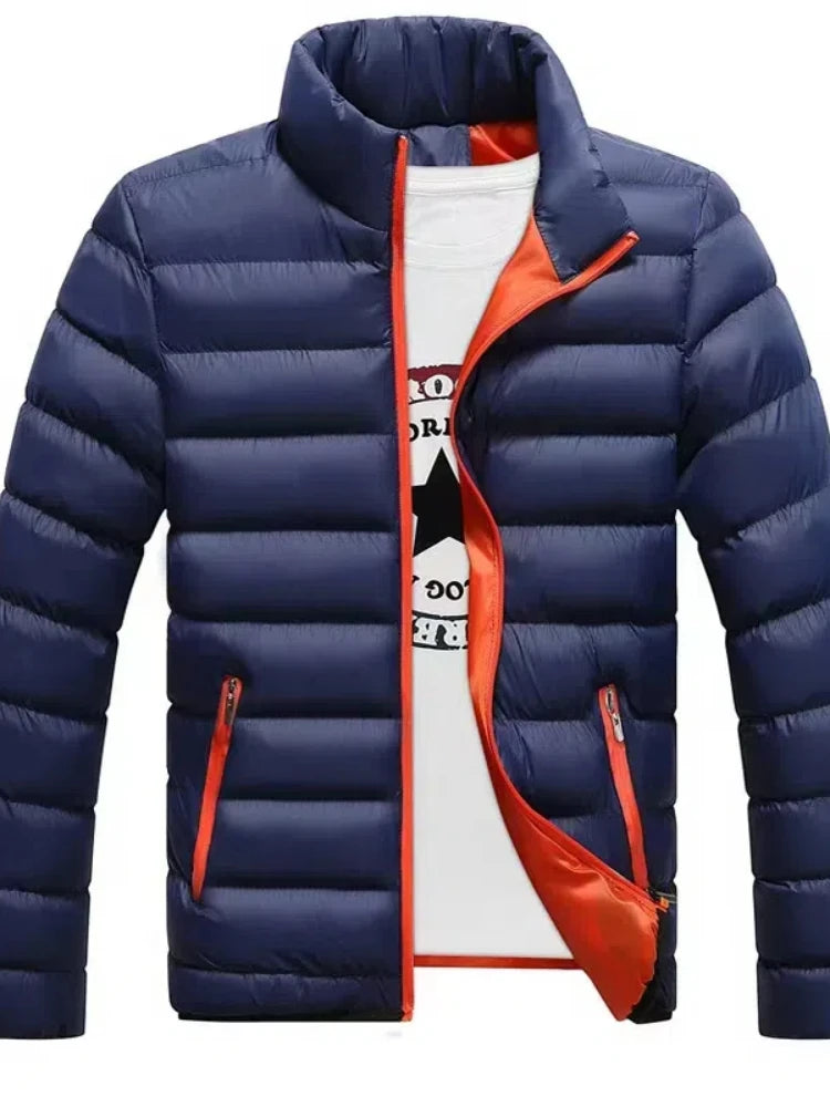 Autumn and winter sweaters for men middle-aged and young standing collar hoodies base shirts trendy tops fleece semi high