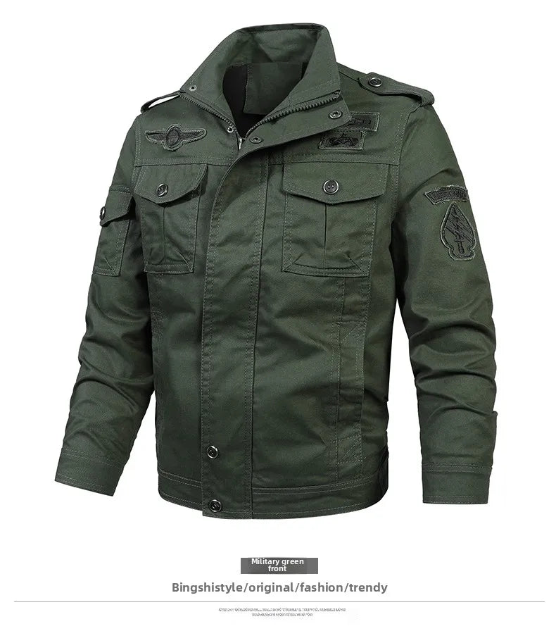 2025 Mens Jacket Fashion Trend Workwear Vintage Coat Winter Warm Windproof Casual Outwear Military jacket pilot