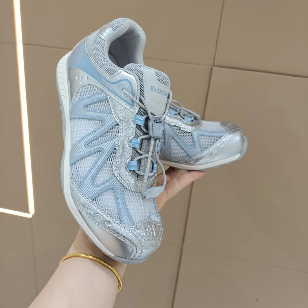 Women's Dad Shoes Thick Sole Heightening 2025 Spring Autumn Pure Color Adult Laced Comfortable Polyurethane Casual Sports Shoes