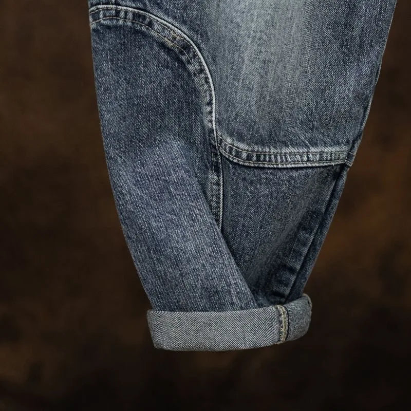 2023 Spring and Autumn New Classic Fashion With Solid Color Cargo Jeans Men Casual Loose Comfortable High Quality Pants 28-36 - Premium Kiosk