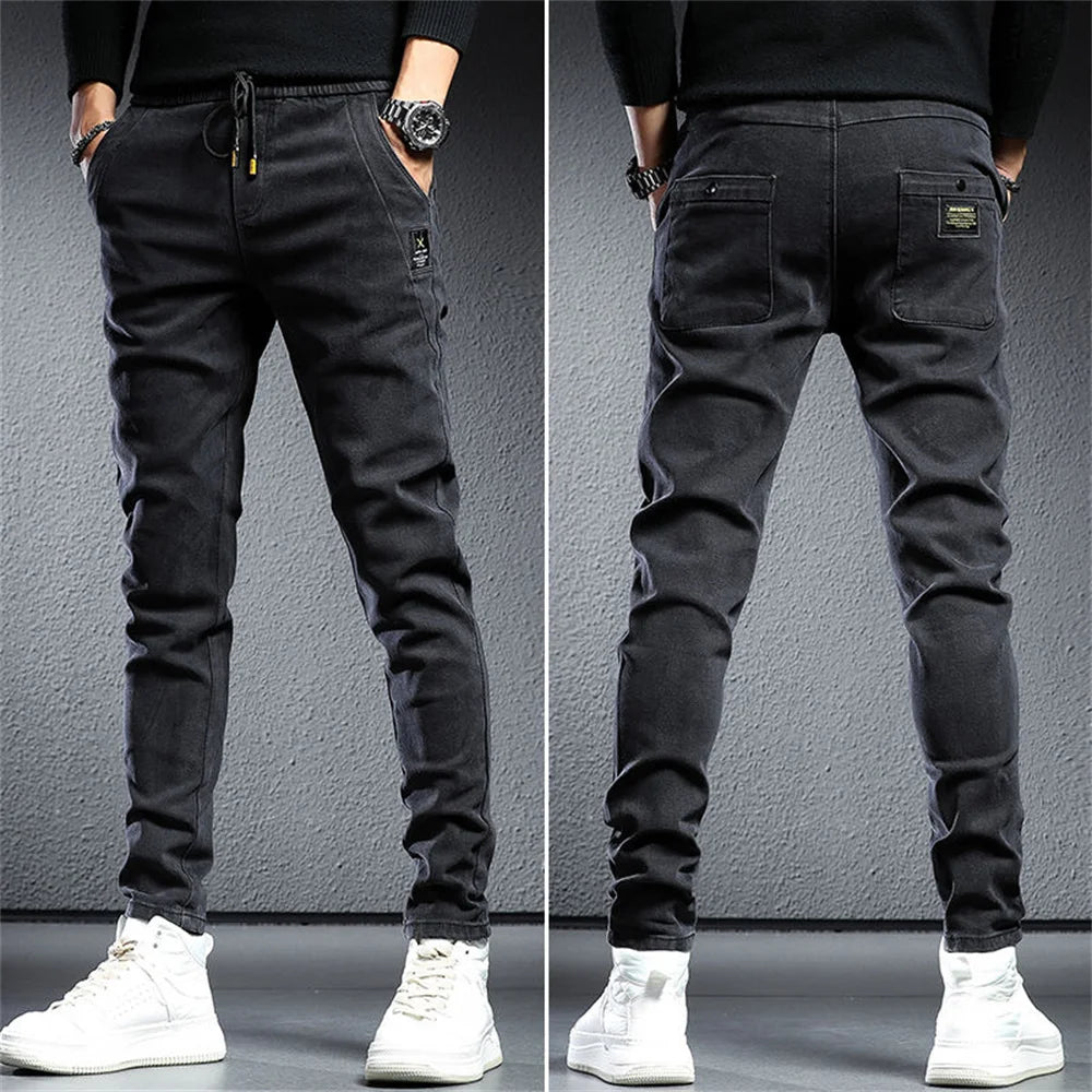 Spring Summer Black Gray Cargo Jeans Men Streetwear Denim Jogger Pants Men Baggy Harem Jean Trousers cargo pants men jeans - Premium Kiosk