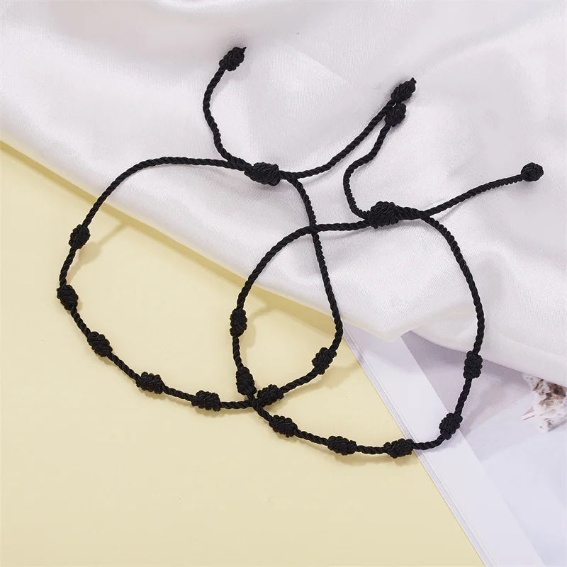 2Pcs/Set 7 Knots Red String Bracelet for Women Men Lucky Amulet Handmade Rope Bracelets Friendship Couple Wristband Jewelry Gift