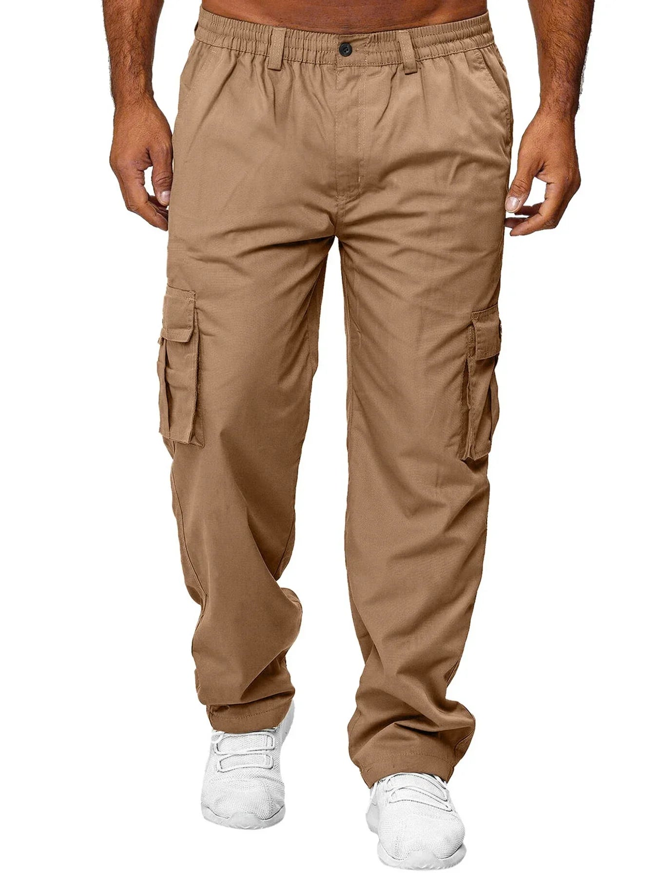 Men's Cargo Pants Sweatpants Outdoor Loose Straight Long Trousers Summer Casual Multi-Pocket Durable Workwear Male Trousers - Premium Kiosk