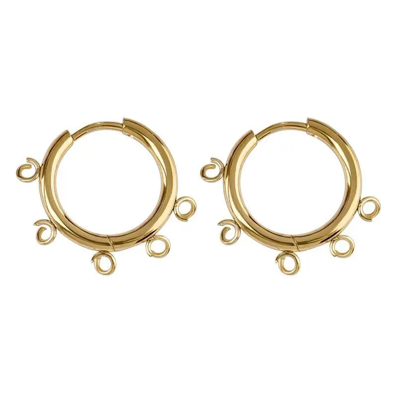 10pcs/lot Stainless Steel DIY Earrings Round Hoop Earring Clasps Fittings Base DIY Jewelry Earrings Making Supplies Finding