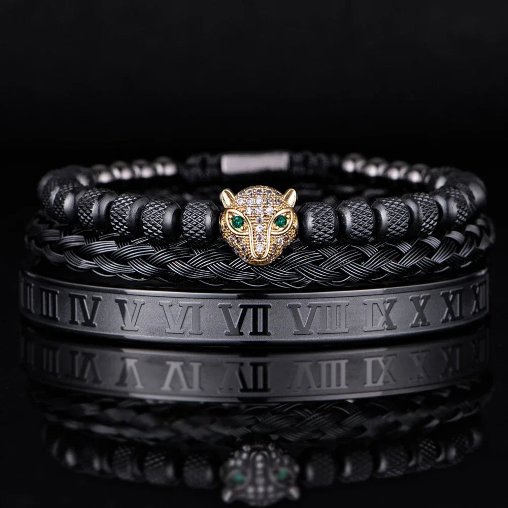3pcs/set Luxury Set Trendy customized Bracelets wholesale Men Jewelry Bracelets