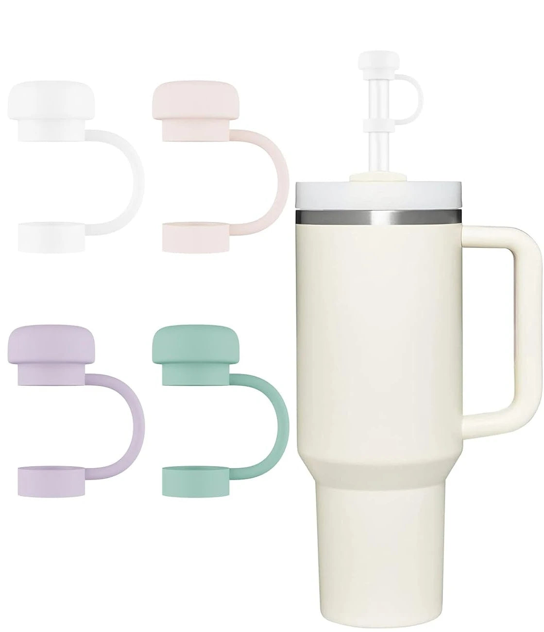 4 Pcs Straw Covers for Stanley Cup 40-20 oz, 0.4 inches Silicone Straw Cover Caps, Stanley Cups Accessories