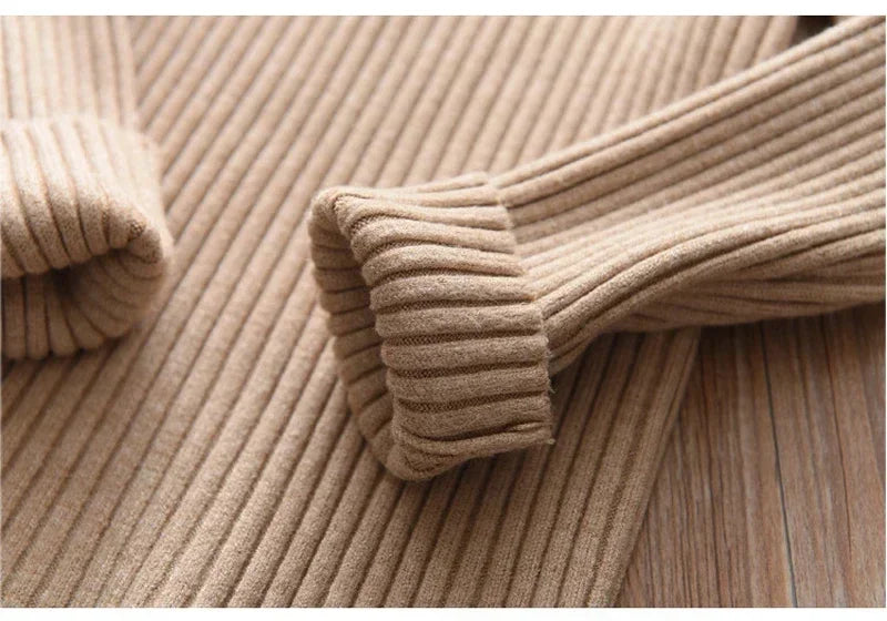 2024 New Sweater Kids Sweaters Autumn Girls Turtleneck Sweaters 1-9Yrs Baby Boys Pullover Winter Knitted Bottoming Boys Sweaters