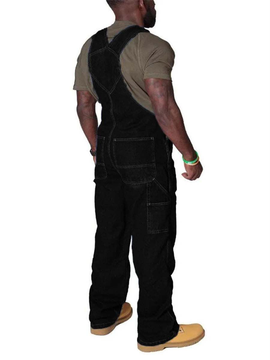 Mens Jeans Cargo Trousers Overalls for Men Fashion Denim Jumpsuit Oversized Bib Pants Men's Clothing Straight Streetwear - Premium Kiosk