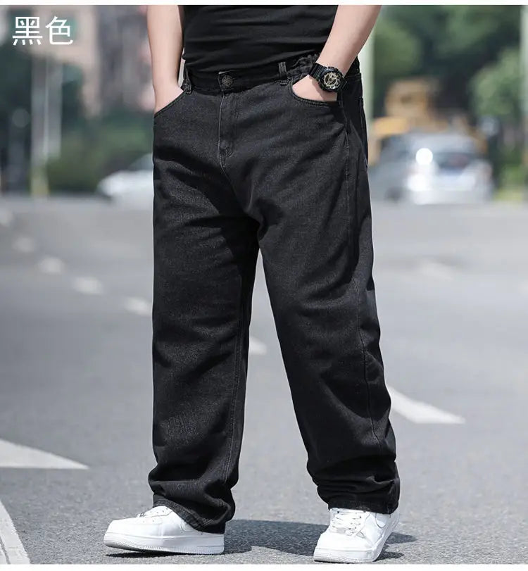 10XL Oversize Wide Legs Jeans Men Soft Cotton Cargo Jeans Plus Size Baggy Men's Trousers Fashion Streetwear Working Jeans Man - Premium Kiosk
