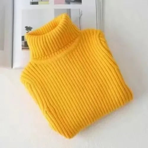 2024 New Sweater Kids Sweaters Autumn Girls Turtleneck Sweaters 1-9Yrs Baby Boys Pullover Winter Knitted Bottoming Boys Sweaters