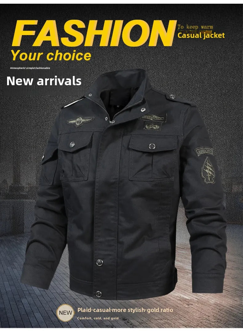 2025 Mens Jacket Fashion Trend Workwear Vintage Coat Winter Warm Windproof Casual Outwear Military jacket pilot