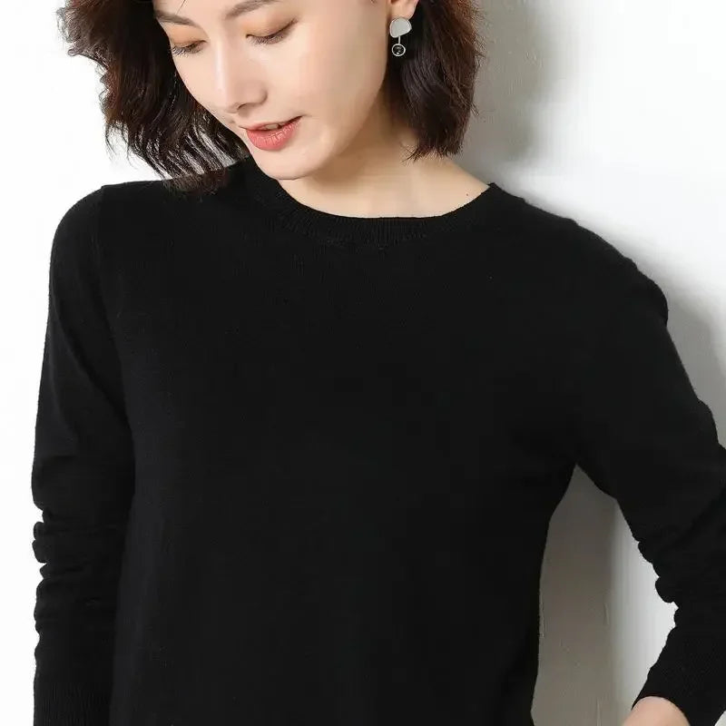 Women Sweaters 2024 O-neck Long Sleeve Autumn Winter Pullovers Fashion Korean Sweaters Bottoming Shirts Slim Knitwear Jumpers