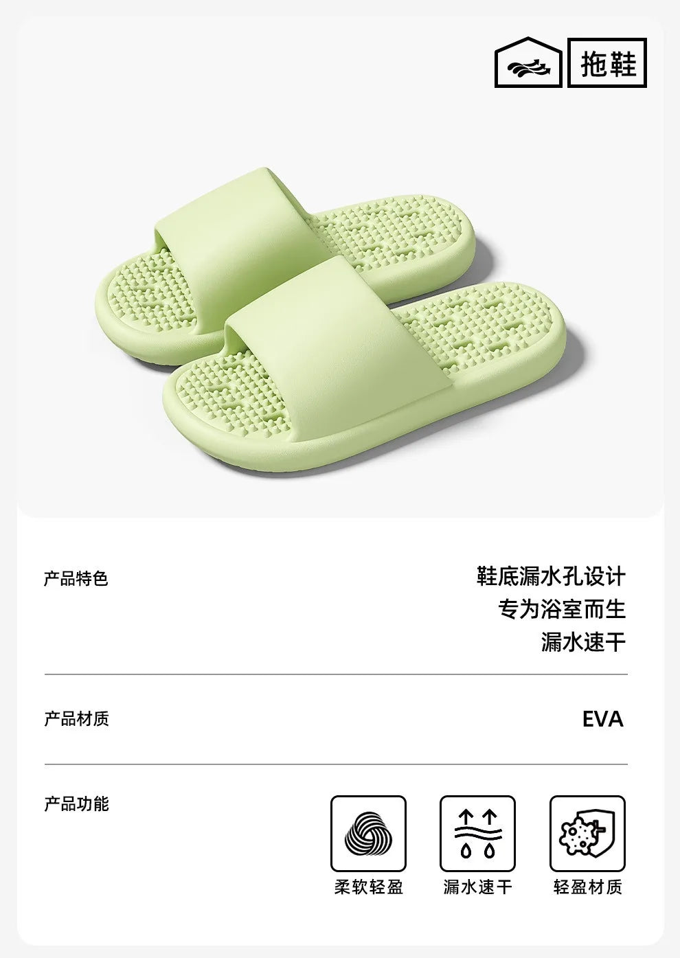 2025New Bathroom slippers for women: Quick-drying, anti-slip, hollowed-out, comfortable to step on, massage for couples, for men - Premium Kiosk