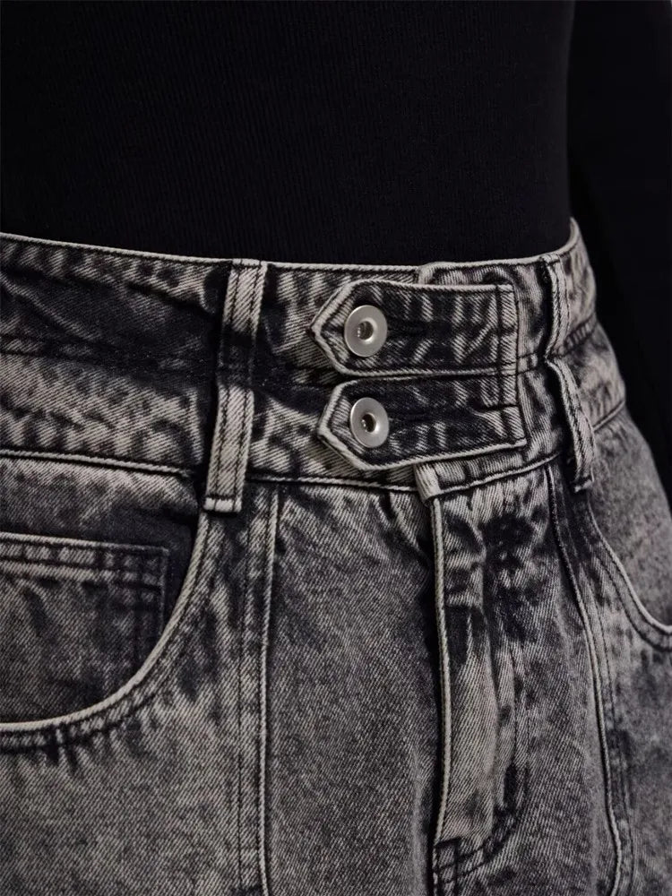 2025 Cyber Y2K Streetwear Washed Grey Baggy Cargo Jeans Pants For Men 90S Vintage Clothes Wide Leg Zipper Gothic Denim Trousers - Premium Kiosk