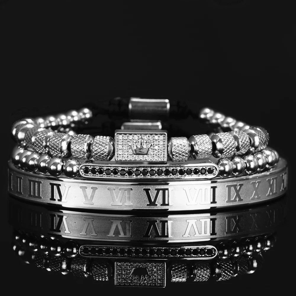 3pcs/set Luxury Set Trendy customized Bracelets wholesale Men Jewelry Bracelets