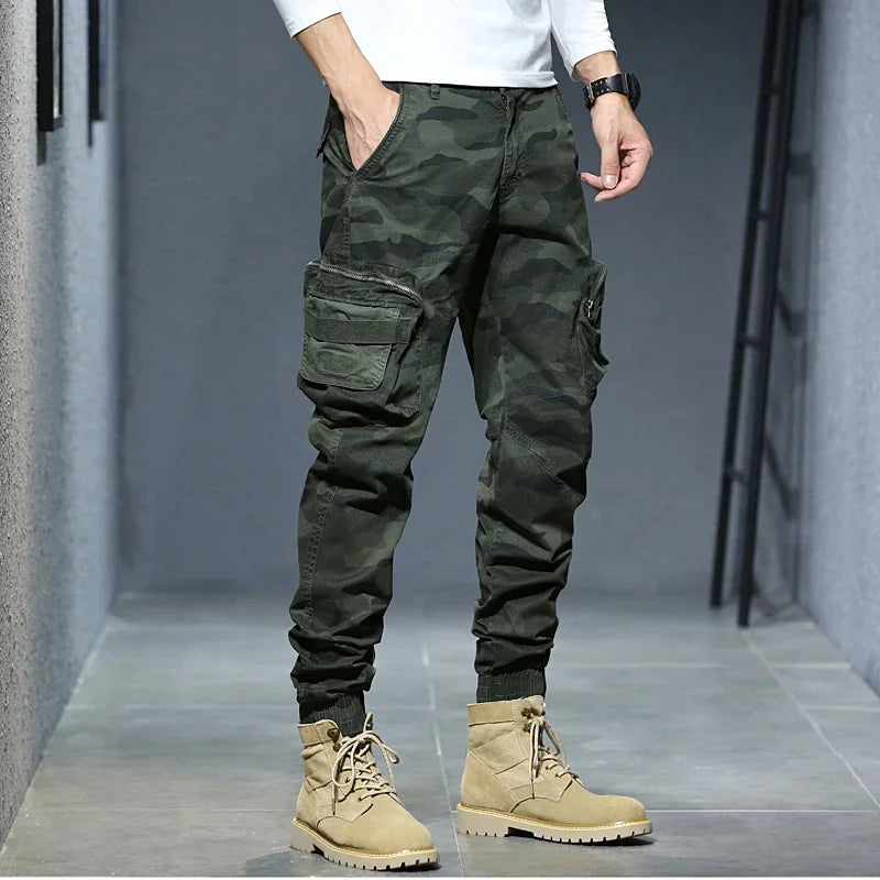 2025 Cargo Joggers Pants Men Casual Hiphop MultiPocket Male Trousers Sweatpants Streetwear Tactical Track KhakiCamouflage Pants - Premium Kiosk