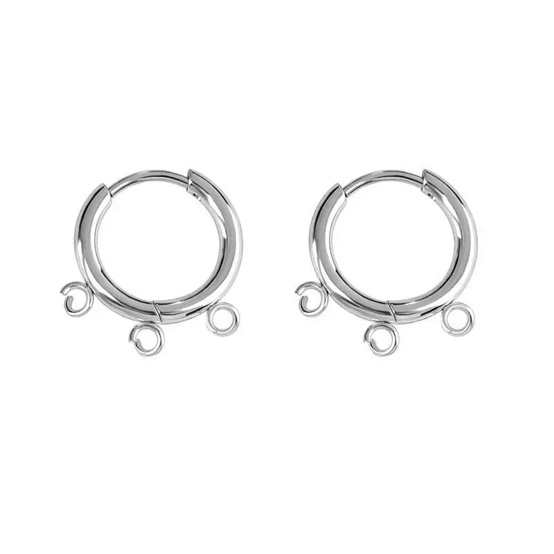 10pcs/lot Stainless Steel DIY Earrings Round Hoop Earring Clasps Fittings Base DIY Jewelry Earrings Making Supplies Finding