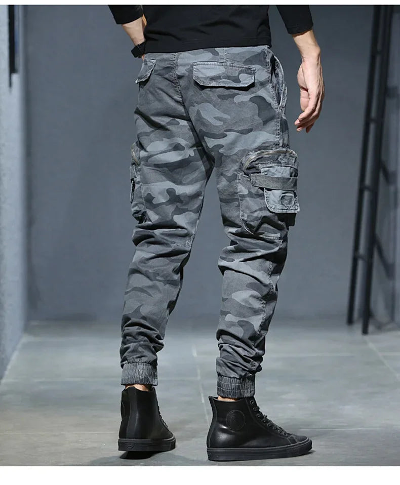 2025 Cargo Joggers Pants Men Casual Hiphop MultiPocket Male Trousers Sweatpants Streetwear Tactical Track KhakiCamouflage Pants - Premium Kiosk