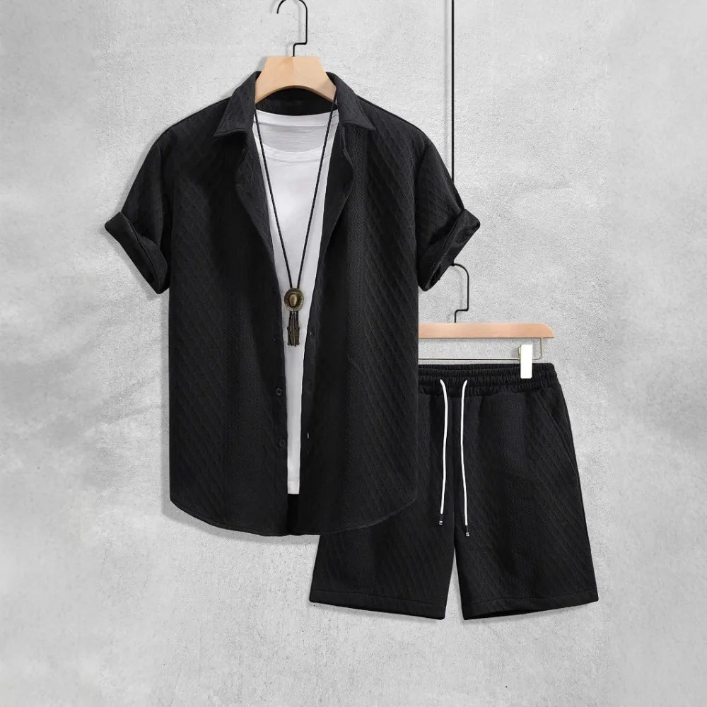 Men's Shirt Casual Loose Short Sleeve Shorts Breathable Sweat-absorbent Shirt