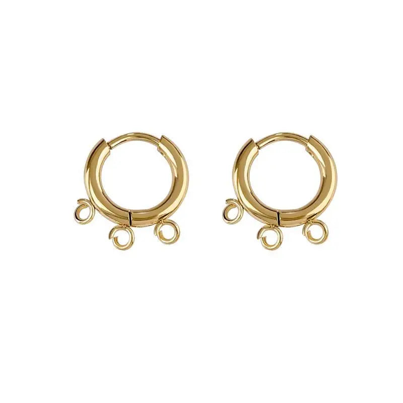 10pcs/lot Stainless Steel DIY Earrings Round Hoop Earring Clasps Fittings Base DIY Jewelry Earrings Making Supplies Finding