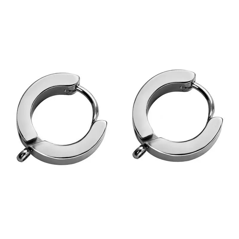 10pcs/lot Stainless Steel DIY Earrings Round Hoop Earring Clasps Fittings Base DIY Jewelry Earrings Making Supplies Finding