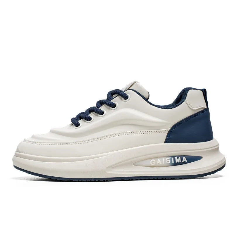 2024 New Four Seasons Leisure Sports Leather Men's Daddy Shoes Fashion Comfortable Sports Leisure Shoes Thick Sole Sneakers