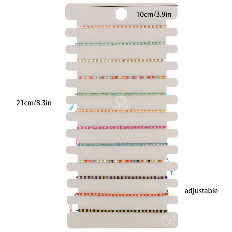 12pcs Multi-Color Bracelets Set Small Beads Charms Bracelet Adjustable Rope Bracelet Jewelry for Girls Women