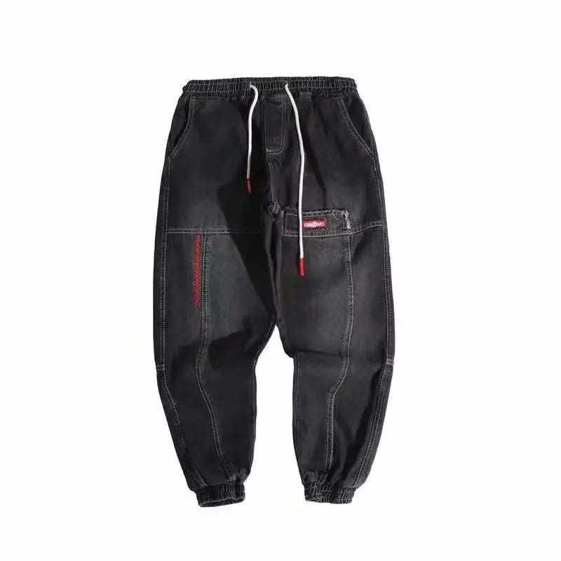 2024 New Men Streetwear Hip Hop Cargo Pants Mens Jeans Elastic Harem Joggers Pants Autumn Spring Trousers Men Clothing S-4XL - Premium Kiosk