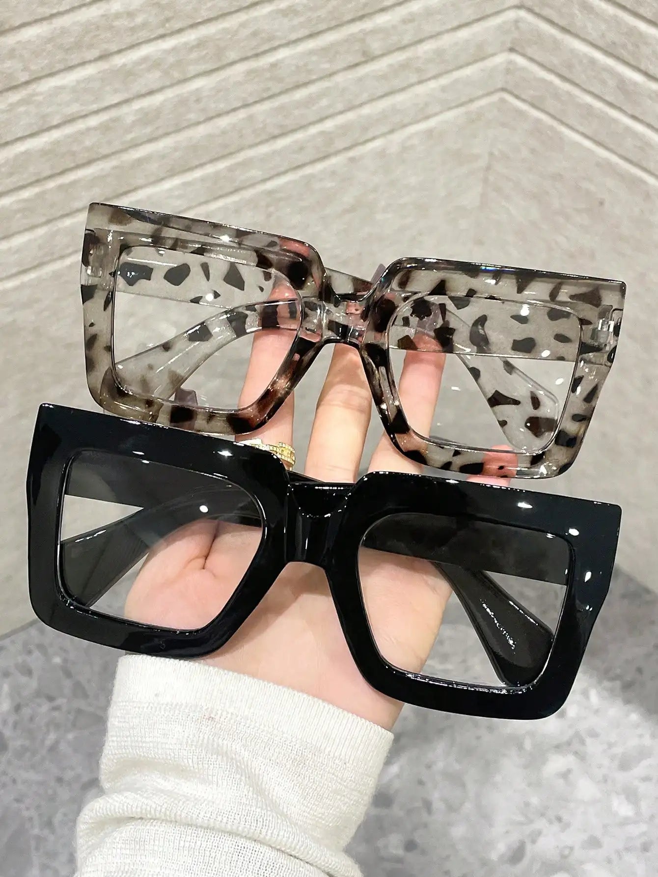 2/3/4PCS Fashion Classic Square Clear Glasses For Trendy Women Daily Life Cool Men Reading Clothing Accessories.