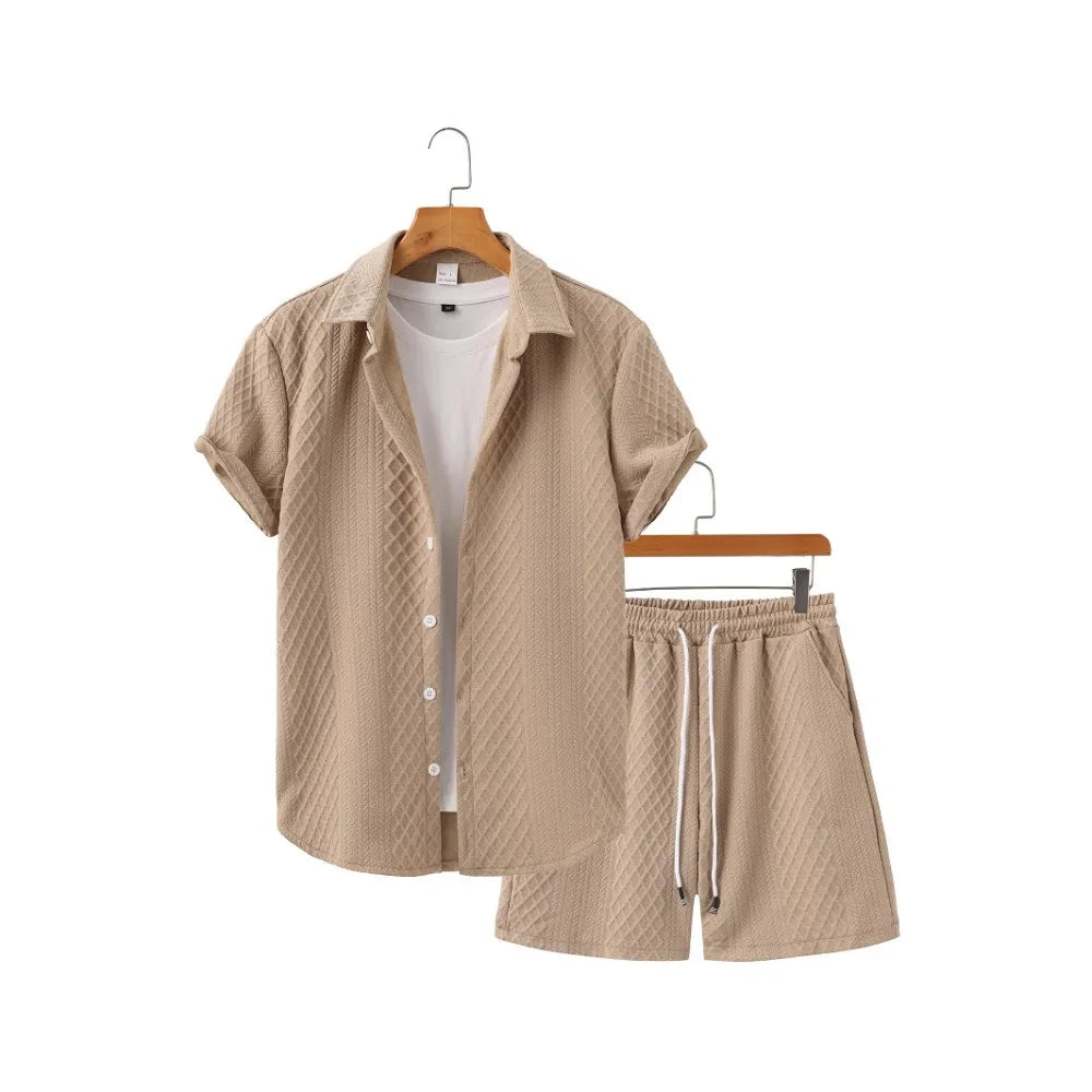 Men's Shirt Casual Loose Short Sleeve Shorts Breathable Sweat-absorbent Shirt