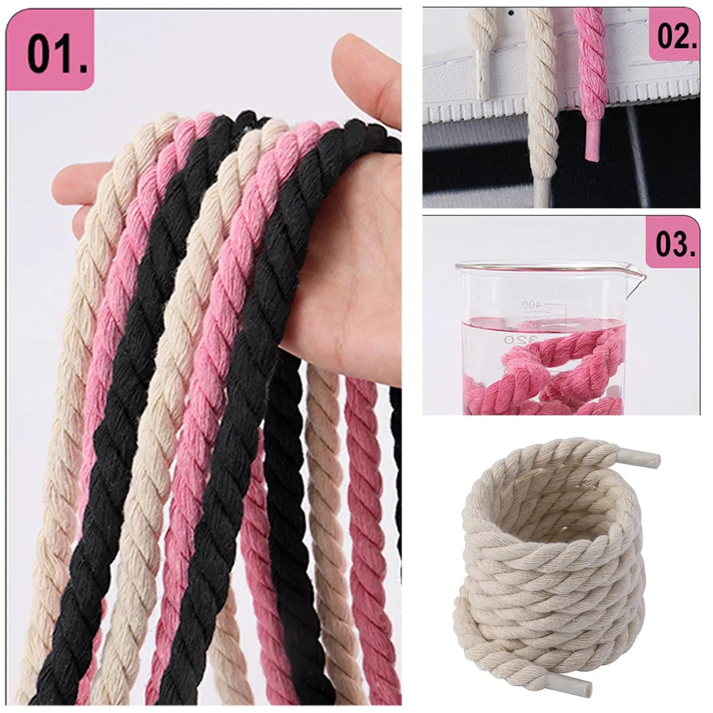 2pcs Bold Cotton Linen Twist Weave Shoelaces Round Rope Laces 120CM Men Women Trend Personality Sport Casual Shoes Laces