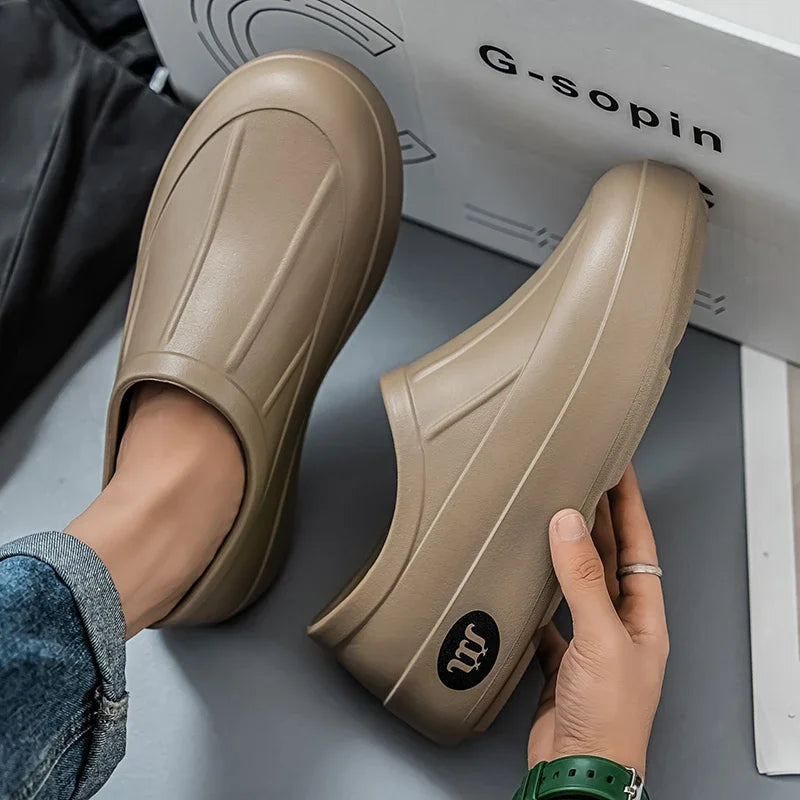 Women's Slippers Are All Season Anti Slip Waterproof Thick Soled Fashionable Simple Rain Boots for Couples Chefs Doctors Nurses - Premium Kiosk
