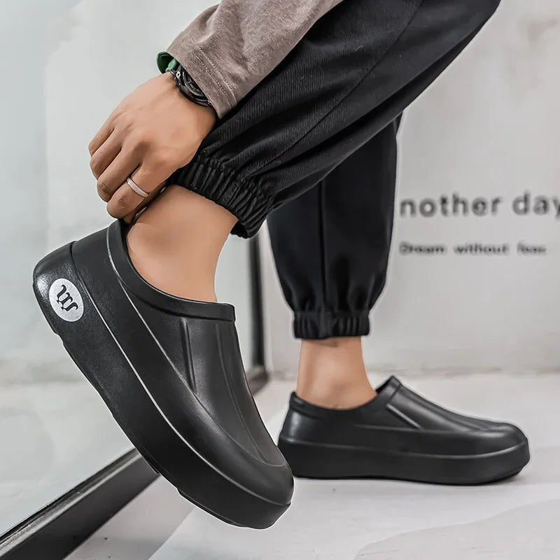 Women's Slippers Are All Season Anti Slip Waterproof Thick Soled Fashionable Simple Rain Boots for Couples Chefs Doctors Nurses - Premium Kiosk